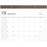 WorkStyle Monthly Desk Pad Calendar, 21.75 x 17, White Sheets, Brown/Gold Headband, Clear Corners, 12-Month (Jan-Dec): 2025
