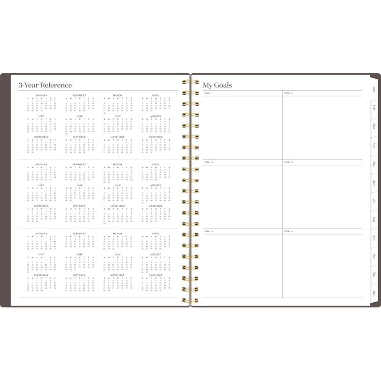 Workstyle Monthly Poly Planner, Geometric Artwork, 11 x 8.5, Java Brown/Gold Cover, 12-Month (Jan to Dec): 2025