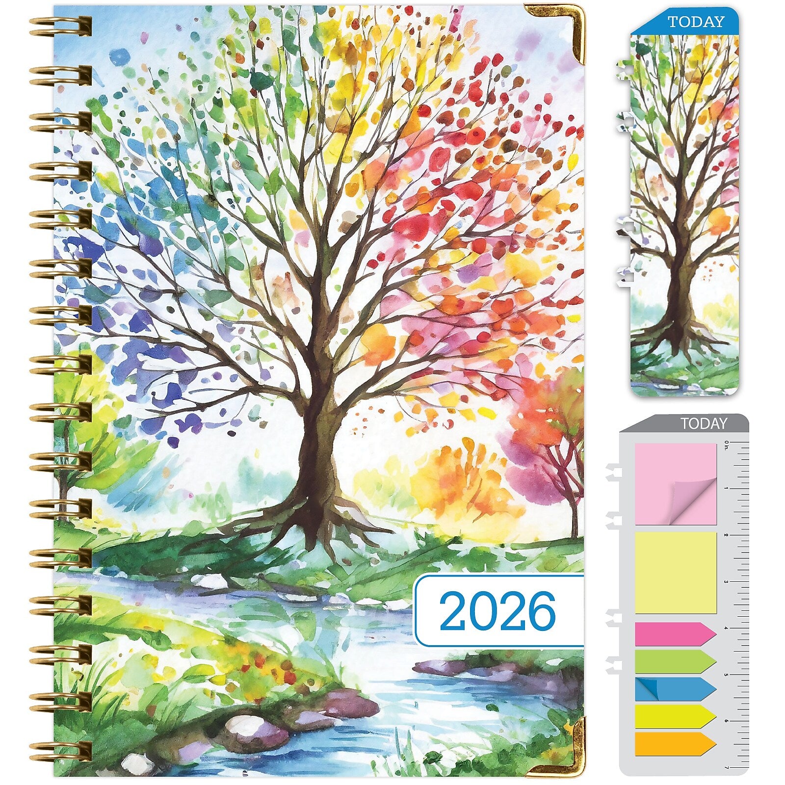2026 Global Printed Products Tree Seasons 5.5" x 8" Weekly & Monthly Planner, Paperboard Cover (NRY26-58-20)