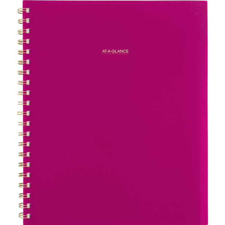 Harmony Weekly/Monthly Poly Planner, Weekly: Vertical Format, 11 x 9.38, Purple/Gold Cover, 13-Month (Jan to Jan): 2025-2026