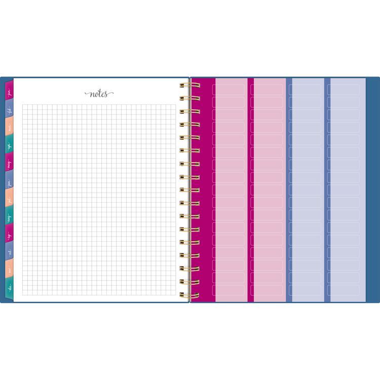 Harmony Weekly/Monthly Poly Planner, 8.88 x 7.69, Blue/Gold Cover, 13-Month (Jan to Jan): 2025 to 2026