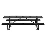 Perforated Steel Picnic Table, Rectangular, 72 x 62 x 29.5, Black Top, Black Base/Legs