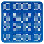 Perforated Steel Picnic Table, Square, 81 x 81 x 29.5, Blue Top, Blue Base/Legs