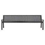 Steel Slat Benches with Back, 96" x 26" x 31", Black Seat/Back, Black Base