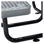 Expanded Steel Picnic Table, Round, 46" Dia x 29.5"h, Gray Top, Gray Base/Legs