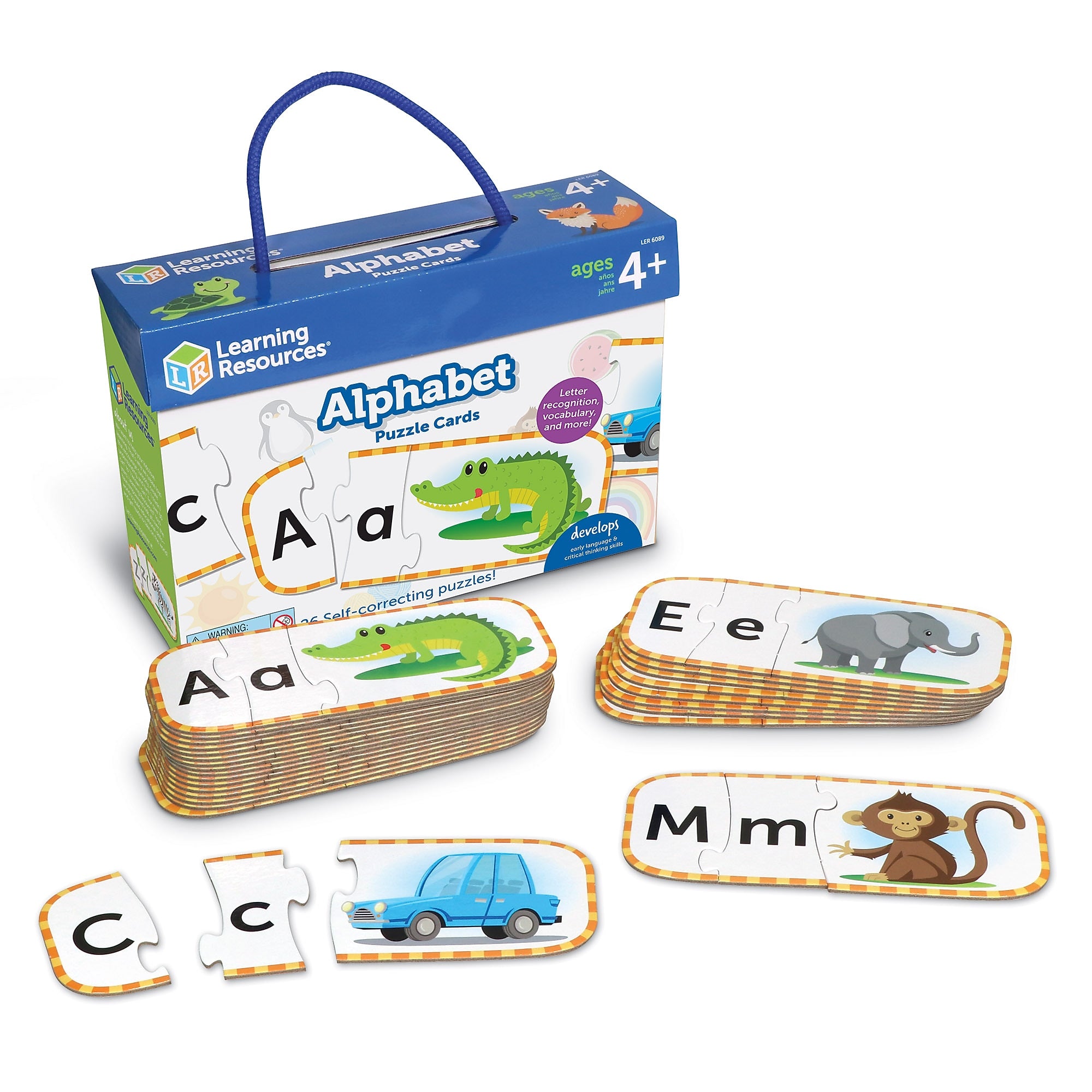 Learning Resources Alphabet Self Correcting Puzzle Cards, 26/Set (LER6089)