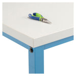 Adjustable Height Heavy Duty Workbenches, 5,000 lbs, 60 x 30 x 31.63 to 43.63, White/Blue