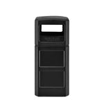 Square Plastic Waste Receptacle, Dome Lid with Open Sides, 42 gal, Black