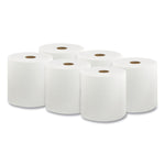 Hard Wound Roll Towel, 1-Ply, 8" x 1,000 ft, White, 6 Rolls/Carton