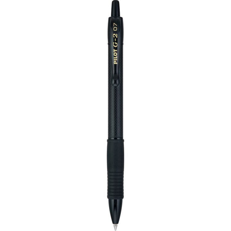 G2 Edge Premium Gel Pen, Retractable, Fine 0.7 mm, Black Ink, Black Barrel, Dozen