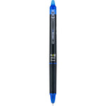 FriXion Synergy Clicker Erasable Gel Pen, Retractable, Extra-Fine 0.5 mm, Blue Ink, Black/Blue Barrel, Dozen