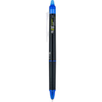 FriXion Synergy Clicker Erasable Gel Pen, Retractable, Extra-Fine 0.5 mm, Blue Ink, Black/Blue Barrel, Dozen