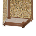 Stone Panel All Weather Trash Receptacle Urn, Open Ashtray Top, 24 gal, Steel, Brown