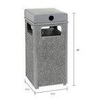 Stone Panel All Weather Trash Receptacle Urn, 24 gal, Steel, Gray