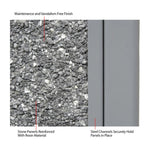 Stone Panel All Weather Trash Receptacle Urn, 12 gal, Steel, Gray
