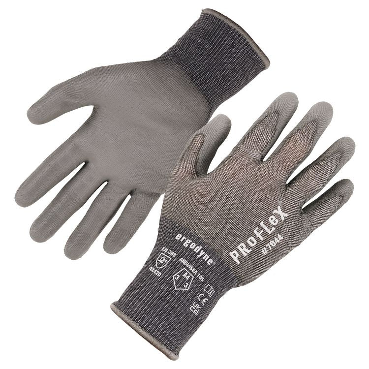 ProFlex 7044 ANSI A4 PU Coated CR Gloves, EN388: 4X42D, 9" Long, X-Small, Gray, Pair