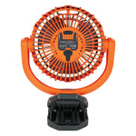 Chill-Its 6090 Rechargeable Portable Jobsite Fan, 9.5, Orange/Black