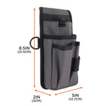 Arsenal 5569 Belt Clip Tool Pouch with Device Holster, 4 Compartments, 5 x 2 x 8.5, Polyester, Gray