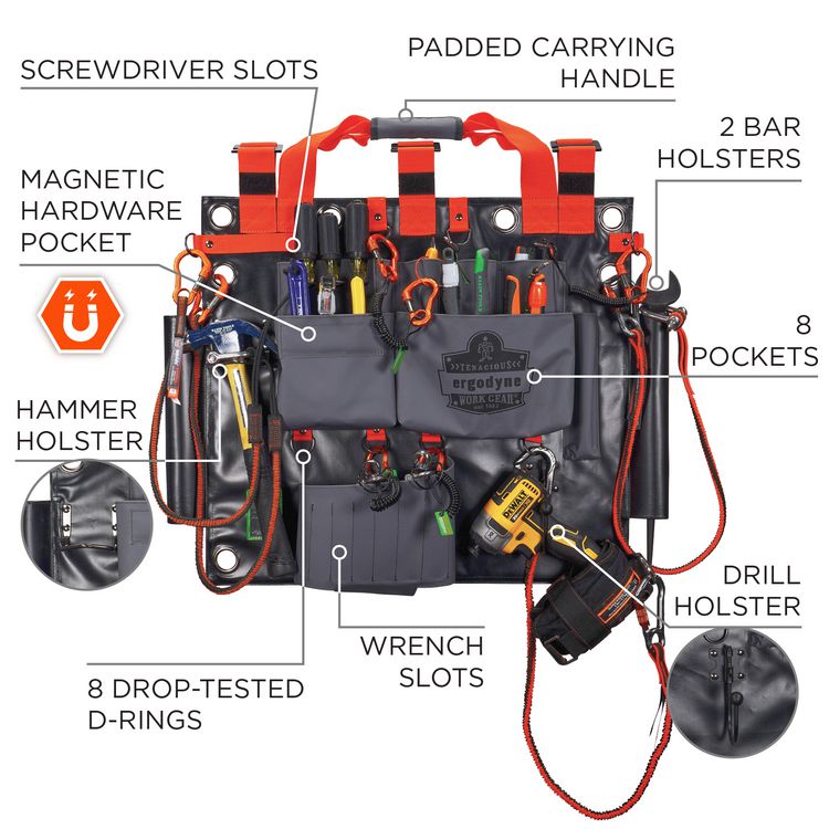 Arsenal 5711 Bucket Truck Tool Board, Locking Aerial Bucket Hooks Kit, 8 Compartments, 24 x 22, Gray