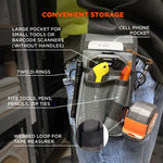Arsenal 5568 Belt Loop Tool Pouch with Device Holster, 4 Compartments, 5 x 2 x 8.5, Polyester, Gray