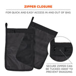 Arsenal 5718 Zippered Mesh Wash Bag, 8 x 10, Polyester, Black, 10/Pack