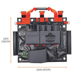 Arsenal 5710 Bucket Truck Tool Board, Tethering Points, 8 Compartments, 24" x 22", Tarpaulin, Gray