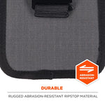Arsenal 5568 Belt Loop Tool Pouch with Device Holster, 4 Compartments, 5 x 2 x 8.5, Polyester, Gray