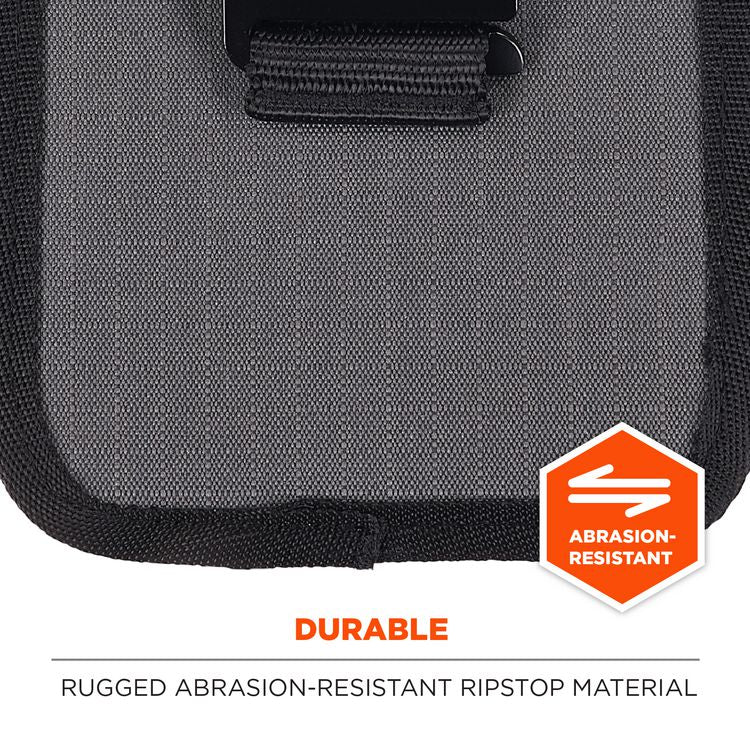 Arsenal 5568 Belt Loop Tool Pouch with Device Holster, 4 Compartments, 5 x 2 x 8.5, Polyester, Gray