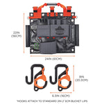 Arsenal 5711 Bucket Truck Tool Board, Locking Aerial Bucket Hooks Kit, 8 Compartments, 24 x 22, Gray
