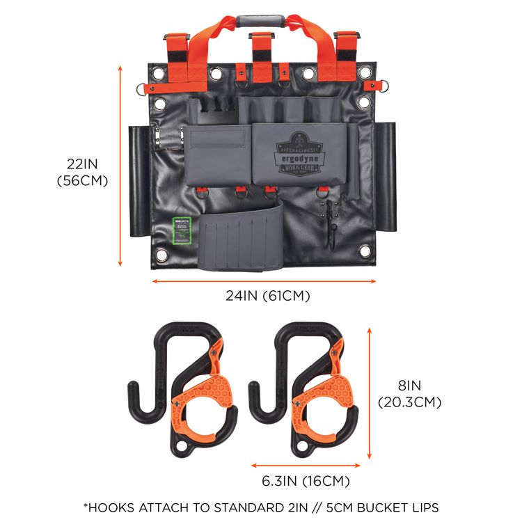 Arsenal 5711 Bucket Truck Tool Board, Locking Aerial Bucket Hooks Kit, 8 Compartments, 24 x 22, Gray