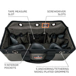 Arsenal 5844 Bucket Truck Tool Bag with Tool Tethering Attachment Points, 18 x 7.5 x 7.5, Polyester, Gray
