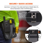Arsenal 5569 Belt Clip Tool Pouch with Device Holster, 4 Compartments, 5 x 2 x 8.5, Polyester, Gray
