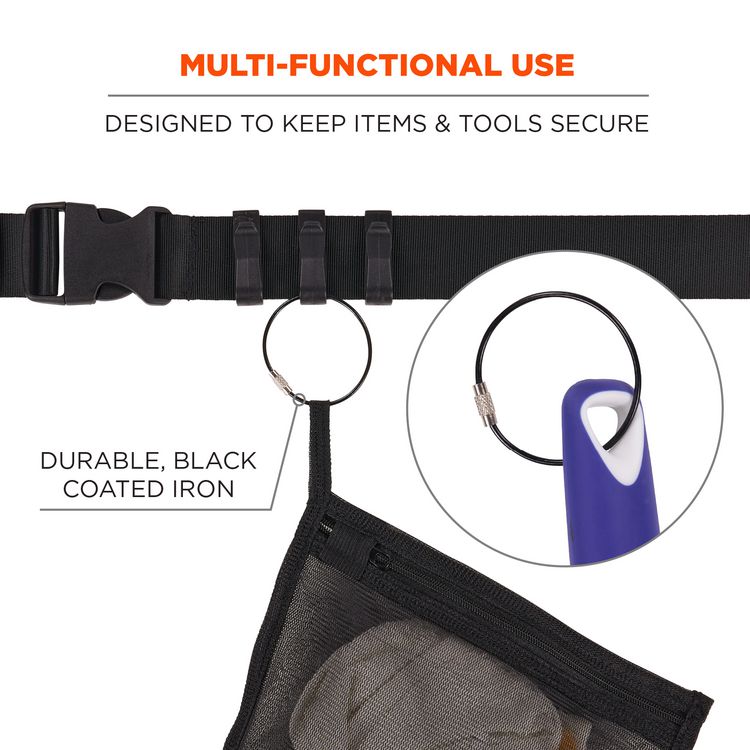 Arsenal 5719 Wire Cable Key Ring, 1.88" dia, Iron, Black, 10/Pack