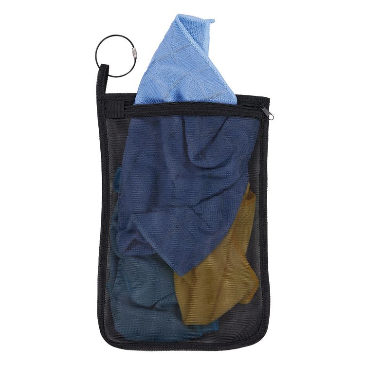 Arsenal 5718 Zippered Mesh Wash Bag, 8 x 10, Polyester, Black, 10/Pack
