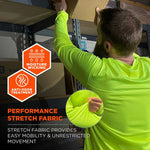Chill-Its 6689 Cooling Long Sleeve Sun Shirt with UV Protection, X-Large, Lime