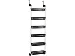 Household Essentials 6-Shelf Plastic Over-the-Door Storage Rack, 18", Black (2157-1)