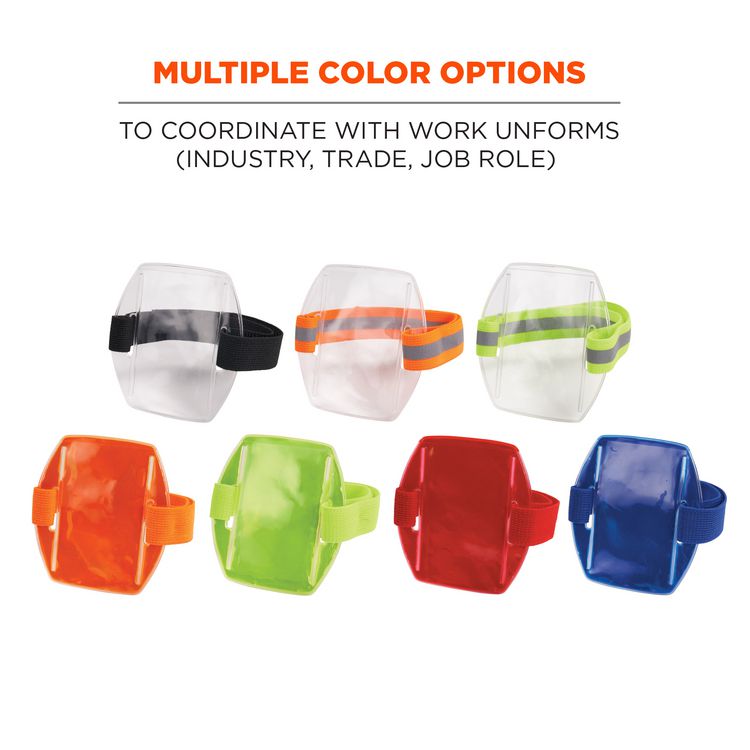 Squids 3386 Arm Band ID/Badge Holder, Vertical, Hi-Vis Lime, 3.75 x 4.25 Holder, 2.5 x 4 Insert, 10/Pack