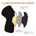 ProFlex 550 Padded Knee Sleeves with 3-Layer Foam Cap, Slip-On, X-Large+, Black, Pair