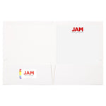 JAM Paper Glossy 2 Pocket Presentation Folder, White, 6/Pack (385GWHA)