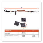 Squids 3151 Coil Lanyard Swivel Hook/Detachable Loop, Mini Adhesive Mount, 2 lb Max Working Capacity, 12" Long, Black/Orange