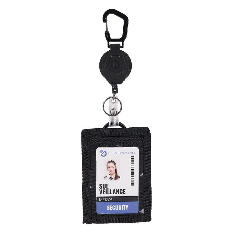 Squids 3389 Wallet ID/Badge Holder,Horizontal/Vertical, Black, 3.75 x 5 for 2.75 x 3.5 Insert, 18" Cord