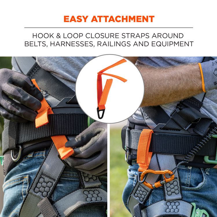Squids 3172 Anchor Strap Hook and Loop Closure for Tool Tethering, 5 lb Max Working Capacity, 5" Long, Orange, 2/Pack