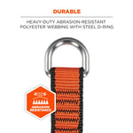 Squids 3174 Anchor Choke Strap for Tool Tethering, 25 lb Max Safe Working Capacity, 15" Long, Orange