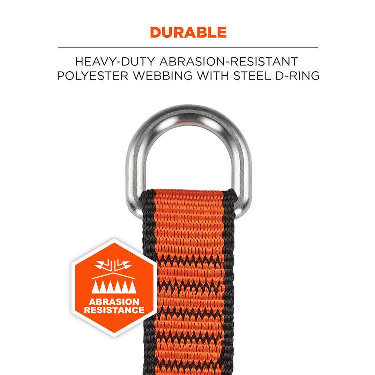 Squids 3174 Anchor Choke Strap for Tool Tethering, 25 lb Max Safe Working Capacity, 15" Long, Orange