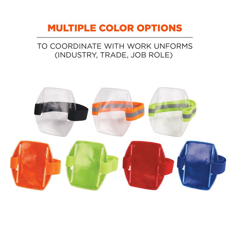 Squids 3386 Arm Band ID/Badge Holder, Vertical, Orange, 3.75 x 4.25 Holder, 2.5 x 4 Insert, 10/Pack