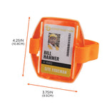 Squids 3386 Arm Band ID/Badge Holder, Vertical, Orange, 3.75 x 4.25 Holder, 2.5 x 4 Insert, 10/Pack