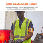 Squids 3386 Arm Band ID/Badge Holder, Vertical, Orange, 3.75 x 4.25 Holder, 2.5 x 4 Insert, 10/Pack