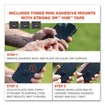 Squids 3151 Coil Lanyard Swivel Hook/Detachable Loop, Mini Adhesive Mount, 2 lb Max Working Capacity, 12" Long, Black/Orange