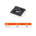 Squids 3701 Mini Adhesive Mount Replacements, 2 lb Max Safe Working Capacity, 0.9" Long, Black,10/Pack