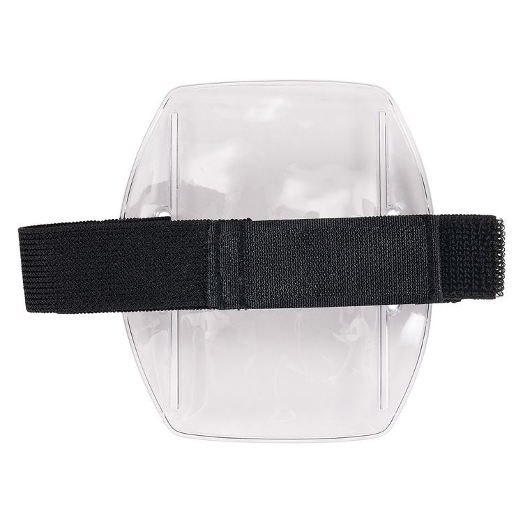 Squids 3386 Arm Band ID/Badge Holder, Vertical, Black/Clear, 3.75 x 4.25 Holder, 2.5 x 4 Insert, 10/Pack